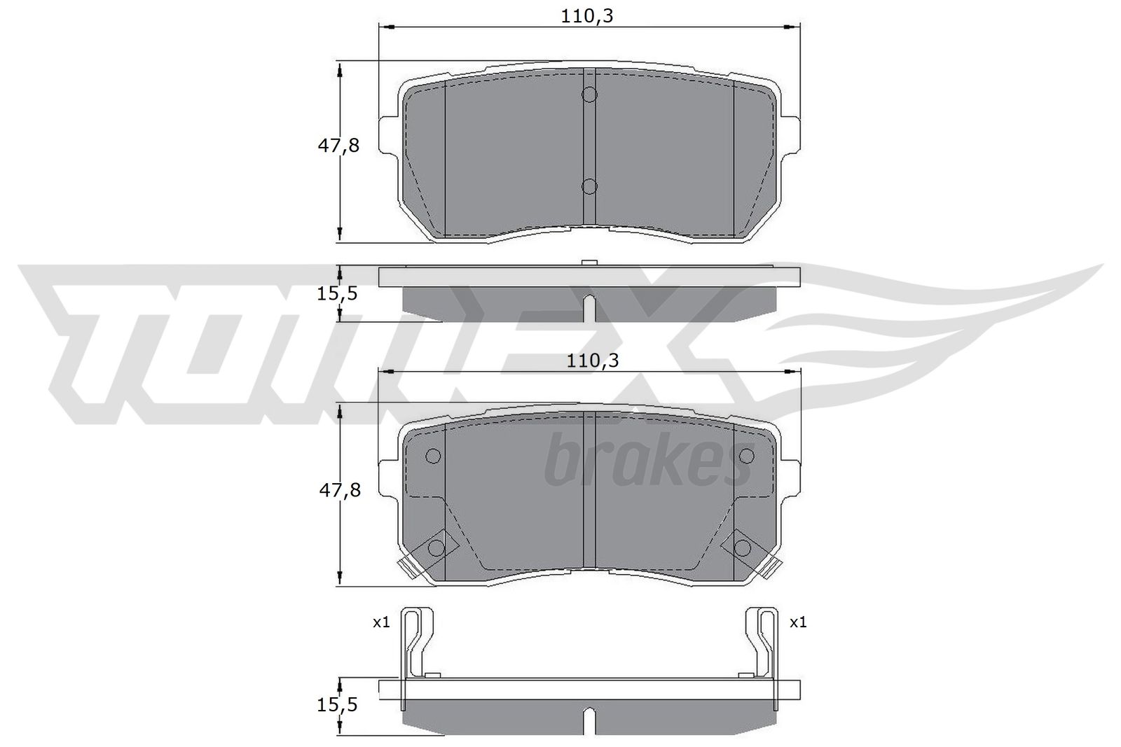 Sada brzdových platničiek kotúčovej brzdy TOMEX Brakes